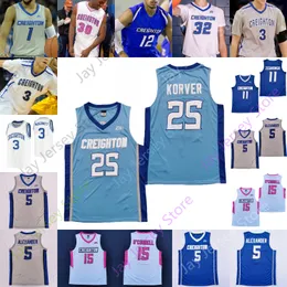 Jerseys Custom Creighton Basketball Jersey NCAA College 4 Shereef Mitchell Modestas Kancleris Keyshawn Feazell Trey Alexander Rati Andronikashvili