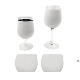 飲み物のハンドルケースの昇華空白の10オンスのワイングラスガラスタンブラーネオプレン絶縁体スリーブホールダーカバーJJF13847