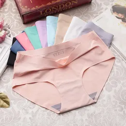 Panties 2021 Sexiga Kvinnors sömlösa underkläder Solid Silk Underkläder Stor Storlek Lady Girls Mid-Waist Bomull Underbyxor1