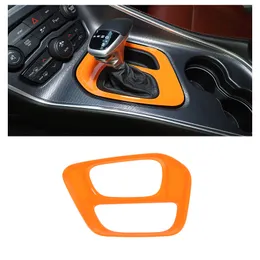 Orange Gear Shift Box Panel Trim Cover för Dodge Challenger 2015 Up Car Styling Bil Inredning Tillbehör