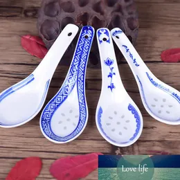 5pcs Convenient Ceramic Spoon Multi-Function Chinese Style Scoop Porridge Tableware Soup For Home Restaurant