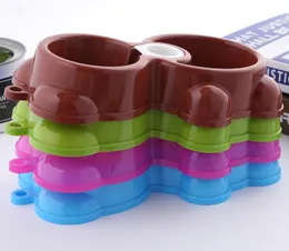 Produkty PET Plastikowe Kot Pet Bowl Ochrona środowiska Nietoksyczny Dog Jedzenie Picie Double Bowl Tapleware Pet Feed Tool Sn5095