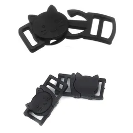 100PCS 3/8"(11mm) Buckle Cat-Head Safty Breakaway Black Plastic Cat Collar Paracord Webbing Apparel Accessories