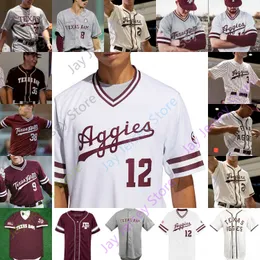 Texas Am Aggies 야구 저지 NCAA College -Michael Wacha, Will Frizzell, Ray Alejo, Austin Bost, Logan Britt