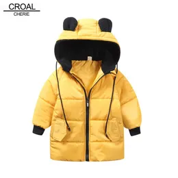 CROAL CHERIE 따뜻한 재킷 코트 아기 소녀 소년 파카 키즈 자켓 후드 겨울 어린이 자켓 겨울 가을 유아 아우터 LJ201125