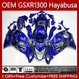 Injektionskropp för Suzuki Hayabusa GSXR-1300 GSXR 1300 CC 2008 2019 77NO.2 GSX-R1300 GSXR1300 08 09 10 11 12 13 1300cc GSX R1300 14 15 16 17 18 19 OEM Fairing Black Flames Blk