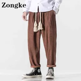 Zongke Siyah Harem Pantolon Erkekler Moda Çin Boyutu 3XL Japon Sokak Giyim Erkekler Pantolon Tozluk Çalışma 2022 Bahar Yeni Gelişleri Y220308