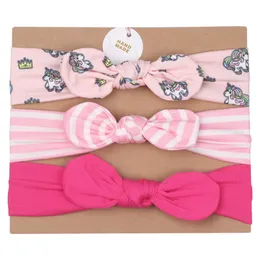 Bowknots Unicorn Baby Head Bands 3pcs / Set Kits Hårband Set Hår Bow Elastisk kostym Huvudbyxa Hårtillbehör Slipsar Kids Girl 9 9MQ C2