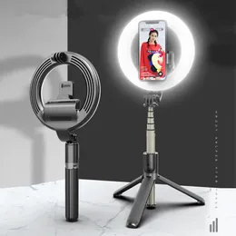 LED Ring Light Light Light Bluetooth Tripod Selfie Stand Fill Light Pieghevole Stand Selfie Stick Beauty Light