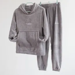 Höst hoodies och långa byxor sammet 2 två styck set kvinnor streetwear löst tracksuit sweatsuit baggy kvinna kläder fall 2020 lj201120