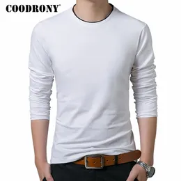 Coodrony T Gömlek Erkekler Sonbahar Rahat Tüm Maç Uzun Kollu O-Boyun T-shirt Erkekler Marka Giyim Yumuşak Pamuk Tee Gömlek Tops 8617 201116