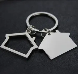 Creative House Shaped Keychains Metal Keyrings Husdesign Bil Nyckelring Key Pendant Key Holder 2021