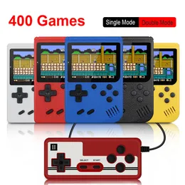 Inbyggd 400 spel retro bärbar mini handhållen videospelkonsol 8-bitars 3,0 tums färg LCD-barn färgspel spelare LJ201204