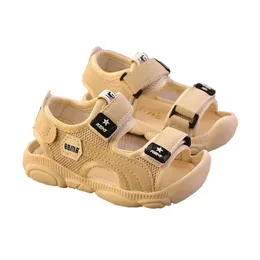 2022 Summer Buty Dzieci Chłopcy Miękkie Siewie Buty Plażowe Mężczyzna Dziecko Baotou Anti-Kick Sandały dla dzieci PrincePar Casual Sneakers