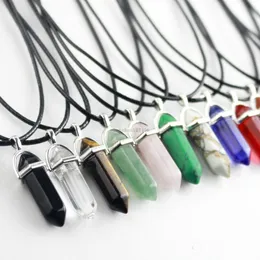 Hexagonal prism Necklace Yoga Natural Stone necklaces for women men fashion Jewelry Will and Sandy drop ship