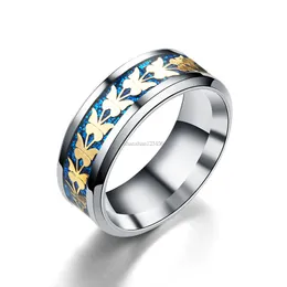 Edelstahl Gold Pailletten Schmetterling Ring Verlobung Eheringe Modeschmuck für Frauen Männer werden und sandiges Geschenk