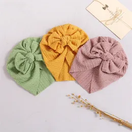 Solid Crochet Headwraps Hat lavorato a maglia Bow Baby Indian Cap Toddler Berretti appena nati per ragazze Boy 3-5t 20220224 Q2