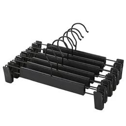 2021 50pcs Plastic Black Hanger For Lingerie Underwear Anti-skidding Clothing Pants Skirt Clip Hangers Rack