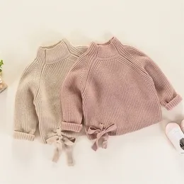 Barnflickor Turtleneck tröja Pullover Barn Girl Cardigan Baby Sweaters Toddler Baby Girl kläder Knit Spring Boys Sweaters 201109