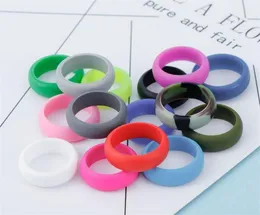 Extérieur coloré Silicone anneau unisexe Flexible hypoallergénique caoutchouc Silicone joints toriques mariage sport bande anneaux 2021