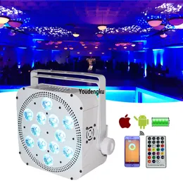 16 pezzi FOCO WIFI PAR DMX Batteria ricaricabile LED LED FLAT PAR LUCE 12 * 18W 6IN1 RGBWA + UV Wireless Wedding LED PAR LED