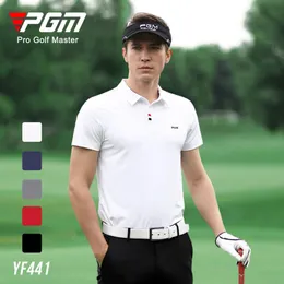 PGM夏の男性のゴルフシャツクイックドライ通気性半袖トップスアウトドアスポーツ汗吸収性ゴルフ着用カジュアルM-XXL YF4286R