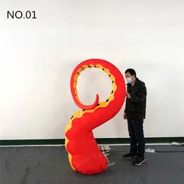Free Shipping Customized Inflatable Art Octopus Tentacle 3m Length LED Light Inflatables Tube For Nightclub Stage Decoration