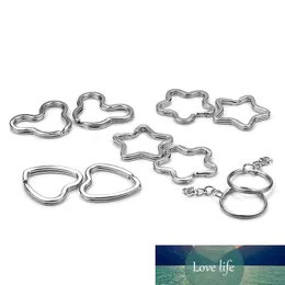 10st/Lot Alloy Metal Silver Color Heart Star Shaped Key Rings Diy Key Chains Jewely for Car Handbag