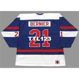 #21 Serge Bernier Quebec Nordiques 1974 WHA HOME HOCKEY JERSEY STITCH