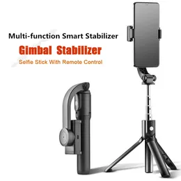 Handhållen Gimbal Stabilizer Anti-Shake Selfie Stick Bluetooth Remote Control Tripod Outdoor Smart Phone Holder för iOS Android