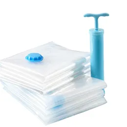 6pcs Anti-mildew Anti-mold Vacuum Clothes Quilt Storage Bags Space-saving Bag Vacuum Cleaner Hand-Pump