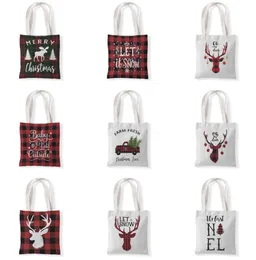 The latest size 33X37CM, Christmas elk and tree style Christmas gift bag, Christmas decoration canvas shopping bag, free shipping