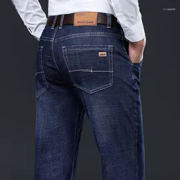 Мужские джинсы 2022 толстые хлопчатобумажные ткани расслабленные подходят марки мужчины повседневные классические прямые свободные мужские джинсовые брюки брюки размер1