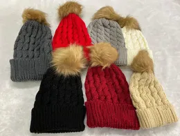 Vinter höst unisex hattar för kvinnor män mode mössor skullies chapeu mössor hålla varm hatt casual sport beanie 7colors rött vitt fartyg