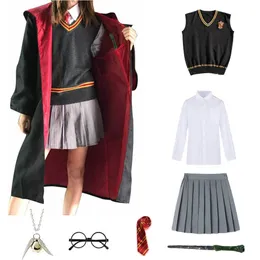Kids Adult Magic School Robe Cloak Wizard Party Cosplay Granger Costume School Uniform Costume di Halloween LJ200930