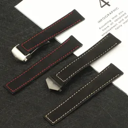 Äkta läder 20mm vaktband för passform Taggrem för Heuer Belt Deployment Clasp Wrist Bracelet Watch Band Svart Brown Blue