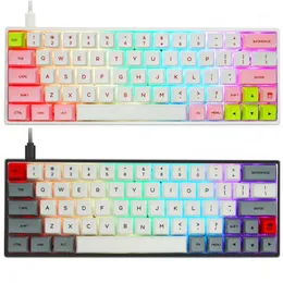 GK64XS GK64X Kailh Silent Red Brown Switch Hot Swappable Bluetooth Dual Mode Custom Mechanical Keyboard RGB Switch LEDS Typ C1