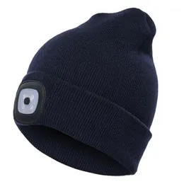 Outdoor Unisex LED Beanie Hat With USB Rechargeable Battery High Powered Light Men And Women Like Practical Novel Cycling Caps & Masks