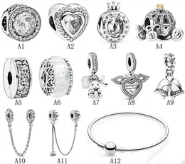 Designer Smycken 925 Silver Armband Charm Pärla passar Pandora Napp Pumpa Bil Ängel Slide Armband Pärlor Europeisk stil Berlocker Beaded Murano