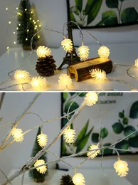 LEDパインコーンライト文字列バッテリースタイル小さいランタン新年クリスマス照明インス文字列ライトホリデーパーティーデコレーションライト20セット