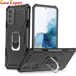 Hybrid Defender iPhone 12 11 Pro Max XR XS Samsung S20에 대한 Kikstand 손가락 반지 케이스