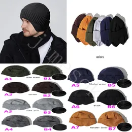 Erkekler Örme Skullcap Kış Sıcak Beanie Cap7 Renkler Açık Bisiklet Kulak Koruma Rahat Kalınlaşmak Şapka DB391