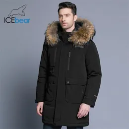 ICEbear nuovo piumino da uomo invernale di alta qualità cappello staccabile giacche da uomo spesso collo di pelliccia caldo abbigliamento MWY18963D 201111