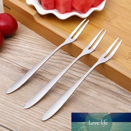 Stainless Steel Two-tine Fruit Fork Snack Cake Dessert Forks West Tableware Fruit Fork Cafeteria Home Flatware Kitchen Accessory