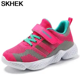 SKHEK Yeni Sonbahar Çocuk Nefes Erkek Kız Spor Çocuk Rahat Sneakers Bebek Koşu Örgü Ayakkabı LJ201203