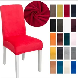 Stolskydd Spandex Stretchy Solid Soft Chair Cover Elastisk Tvättbar Stol Säteslock Slipcovers Hem Bankett Bröllopsdekorationer