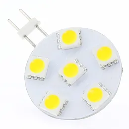 LED G4 Spot Lampadina 6LEDS SMD 5050 1W AC / DC10-30V Dimmable Bianco bianco caldo 150LM Ships Auto Mobile