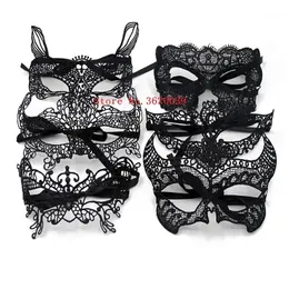 1PCS Halloween Dziewczęta Kobiety Czerwony Czerwony White Seksowne kobiety koronkowe maski na maskaradę imprezę fantazyjną sukienkę kostium urodzin