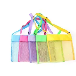Summer Beach Storage Mesh Bag For Kids Children Shell Toys Net Organizer Tote sand away Portable adjustable Cross Shoulde