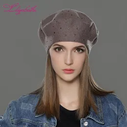 LILIYABAIHE new style Women Winter Hats wool Knitted Berets Cap the most popular decoration Thick Warm Hats for Women Y200102